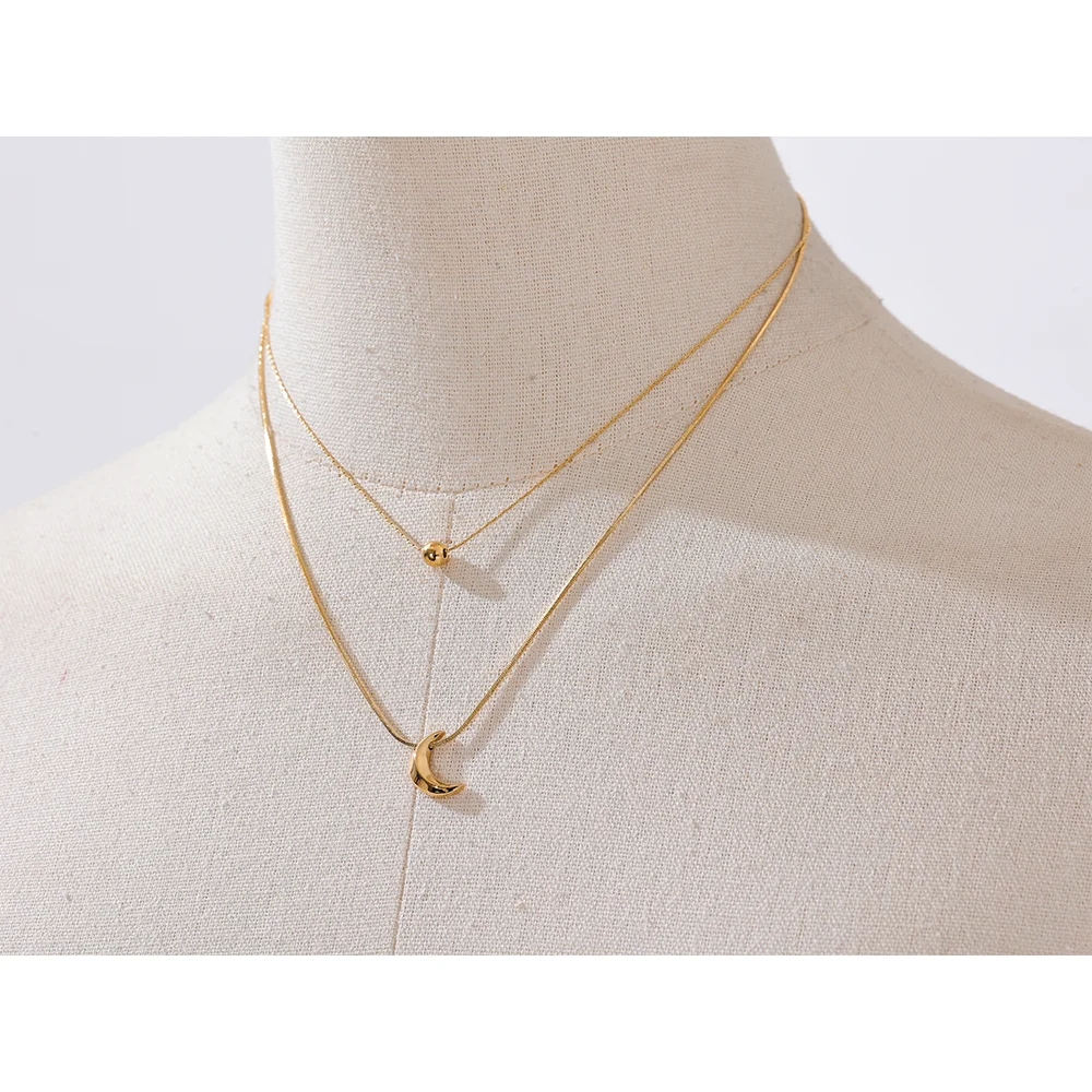 Collana Doppia Luna – Eleganza Stellare