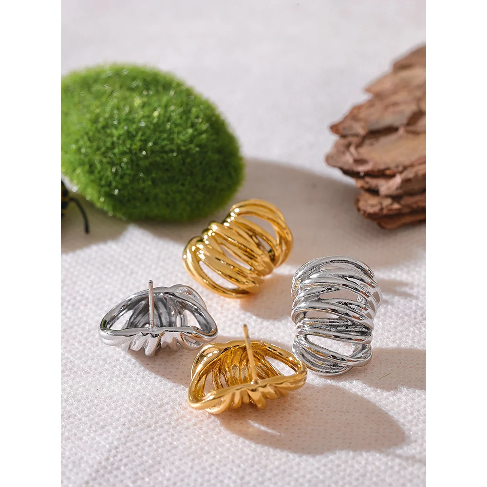 Orecchini Geometrici Moderni – Eleganza Quotidiana in Acciaio Inossidabile