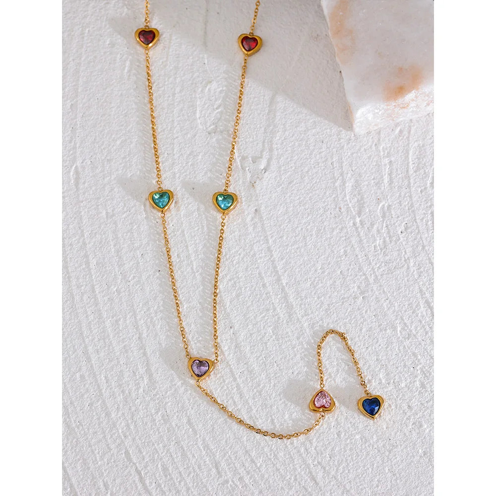 Collana Cuori Arcobaleno – Eleganza e Colore