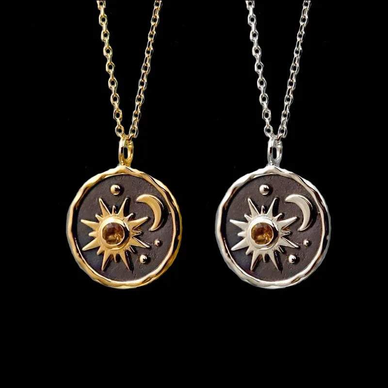 Collana vintage Sole & Luna – Pendente bohémien Boho chic