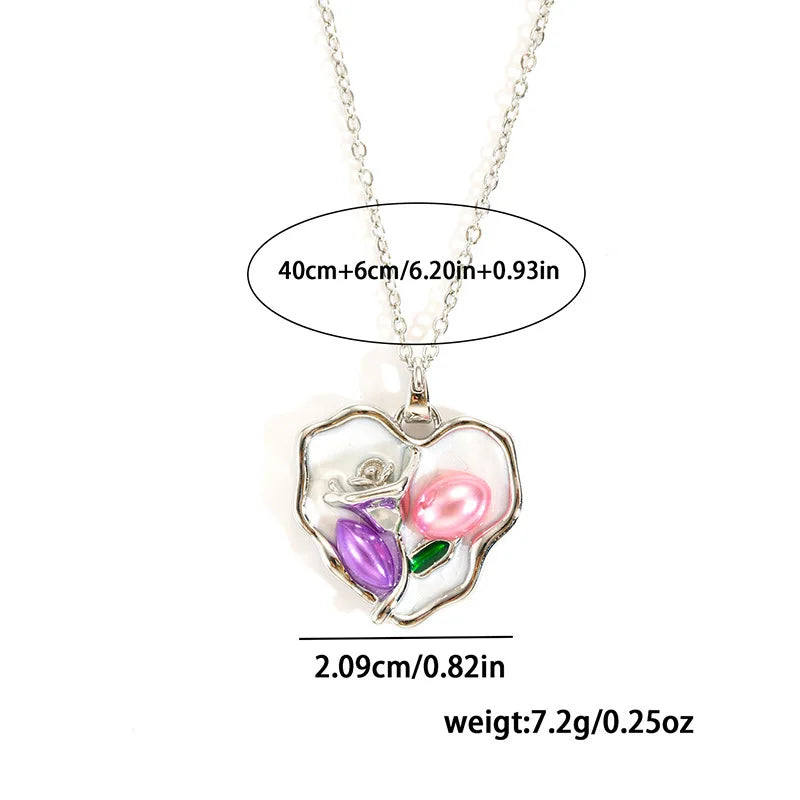 Collana con Ciondolo Smaltato Vintage – Stile Retrò Elegante