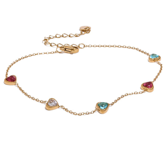 Cavigliera Cuori di Cristallo – Eleganza Estiva