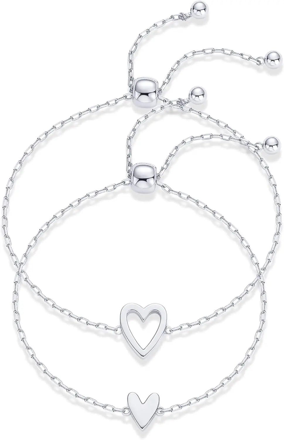 Set Bracciali Cuore Abbinati Regolabili