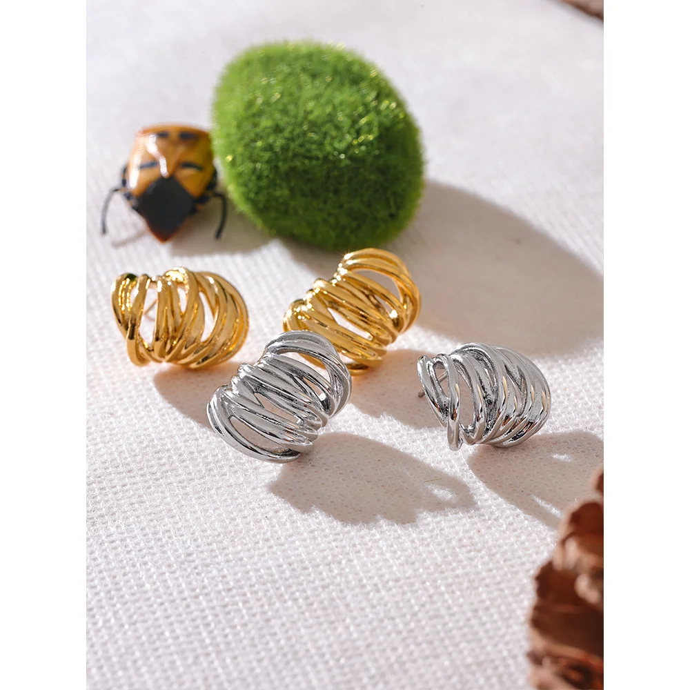 Orecchini Geometrici Moderni – Eleganza Quotidiana in Acciaio Inossidabile