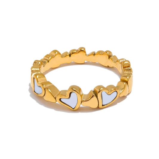 Anello Cuori di Conchiglia – Dolcezza Dorata