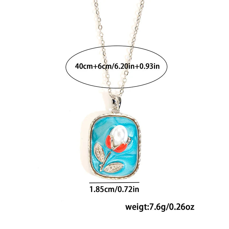 Collana con Ciondolo Smaltato Vintage – Stile Retrò Elegante