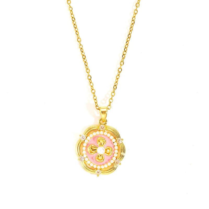 Collana con Ciondolo Smaltato Vintage – Stile Retrò Elegante
