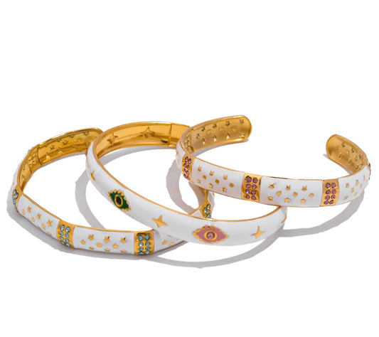 Bracciale Regolabile con Goccia d’Olio – Acciaio Inossidabile Placcato Oro 18K con Zirconi Intarsiati 4 Varianti Eleganti