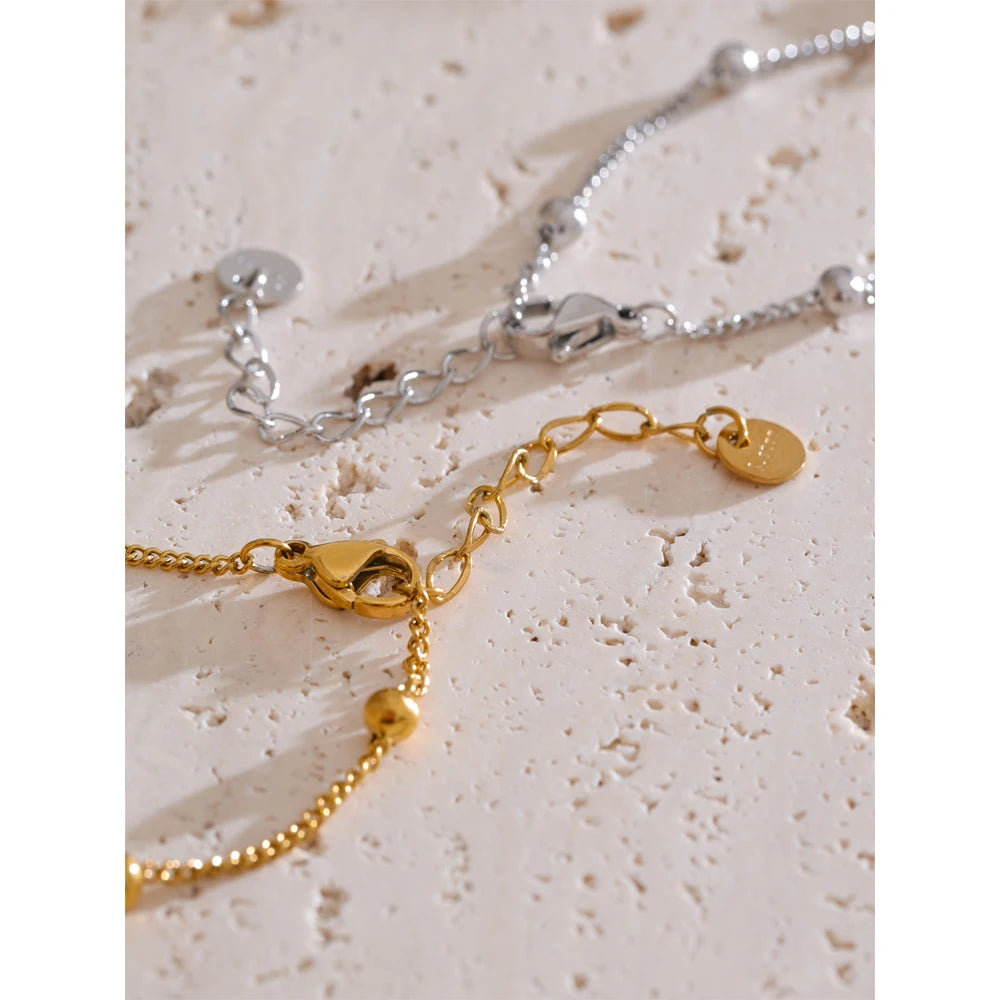Bracciale & Anello “Riflessioni di Luna” – Acciaio Dorato o Argentato PVD