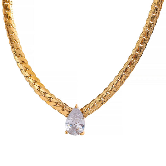 Set Eleganza Dorata – Collana e Bracciale con Zircone Luminoso
