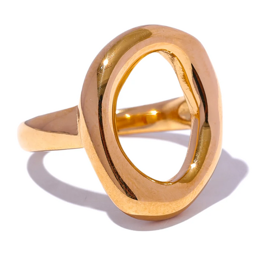 Anello Minimalista Dorato β Design Geometrico in Acciaio Inossidabile