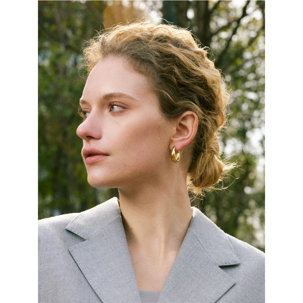 Orecchini Geometrici – Eleganza Moderna in Acciaio Inossidabile Oro 18K
