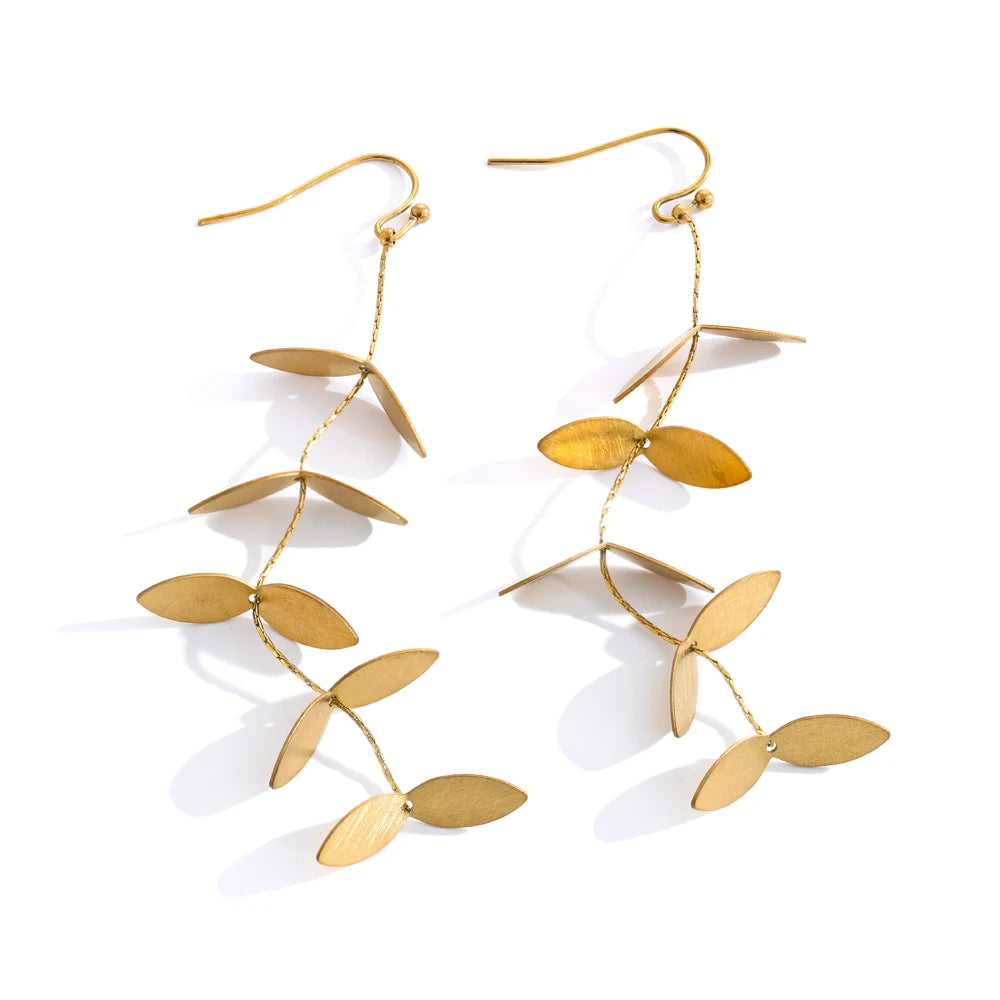 Orecchini Foglia Dorata – Eleganza Naturale