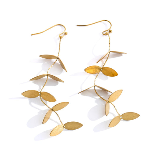 Orecchini Foglia Dorata – Eleganza Naturale