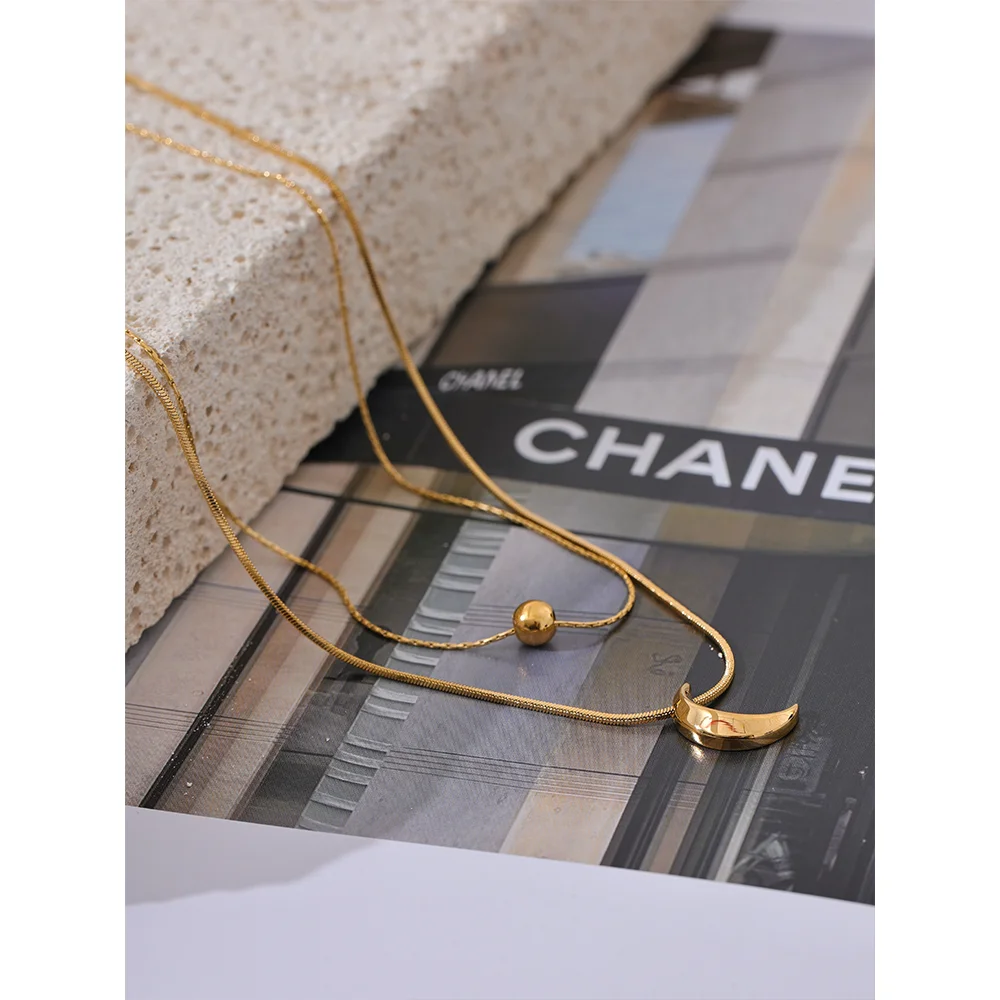 Collana Doppia Luna – Eleganza Stellare