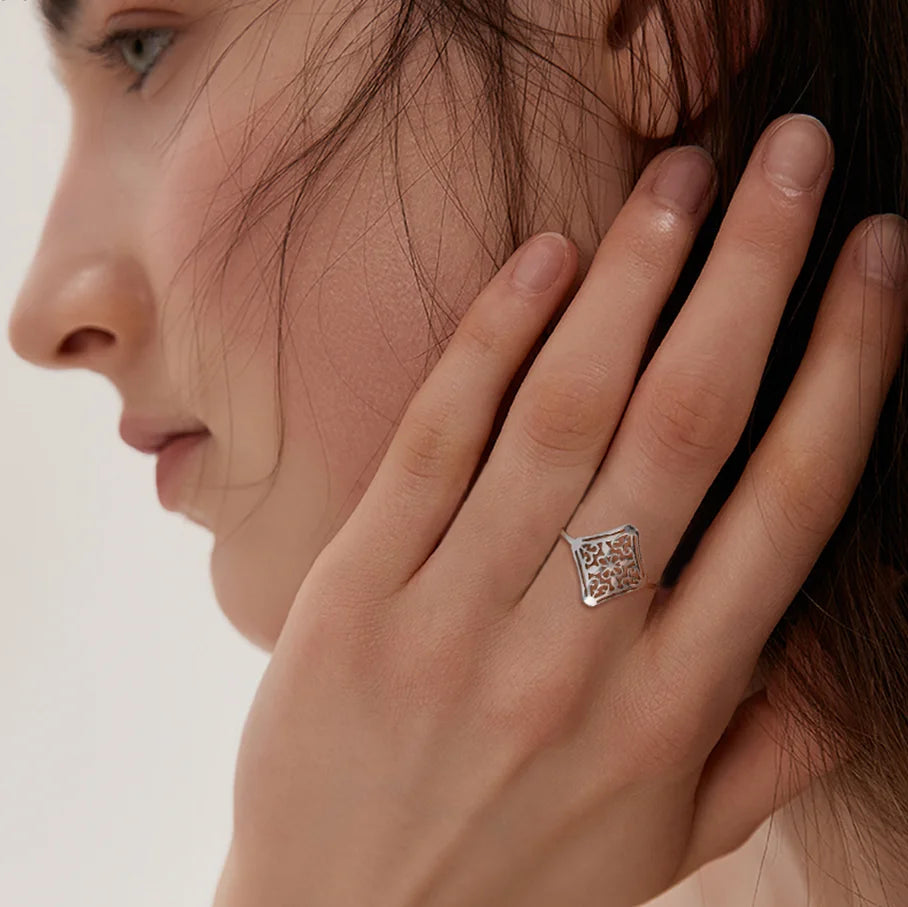 Anello filigrana estetico donna β Acciaio inossidabile oro o acciaio