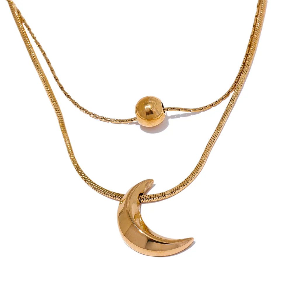 Collana Doppia Luna – Eleganza Stellare