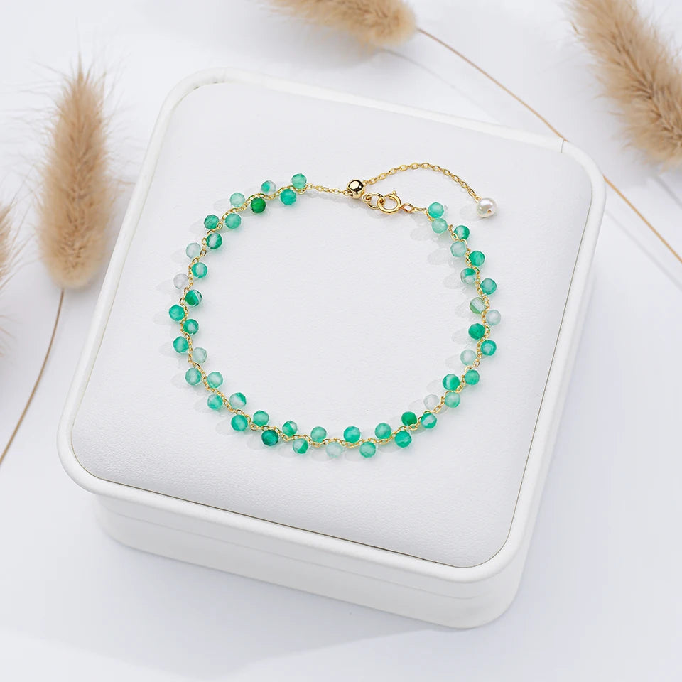 Bracciale con tormalina in pietra naturale in diversi colori