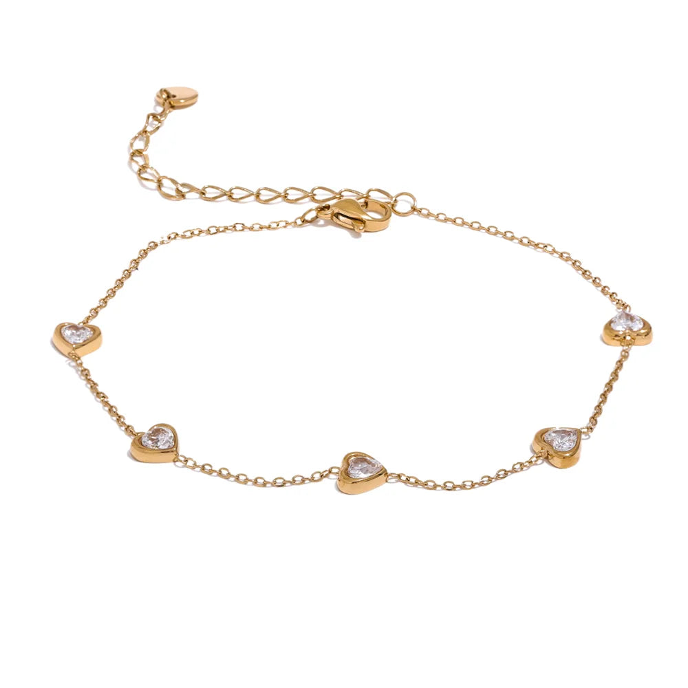 Cavigliera Cuori di Cristallo – Eleganza Estiva