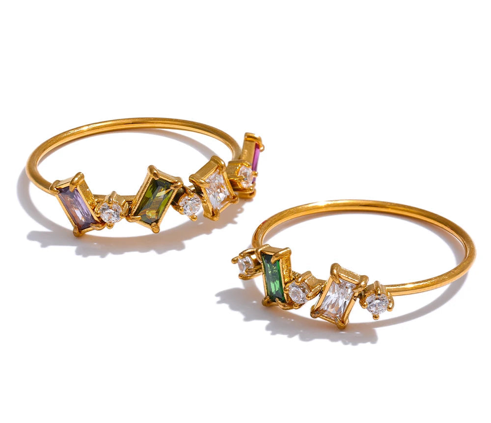 Anello Chic Bling – Eleganza Colorata in Zirconi Cubici
