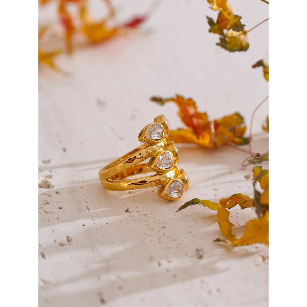 Anello Gocce di Luce – Splendore Dorato