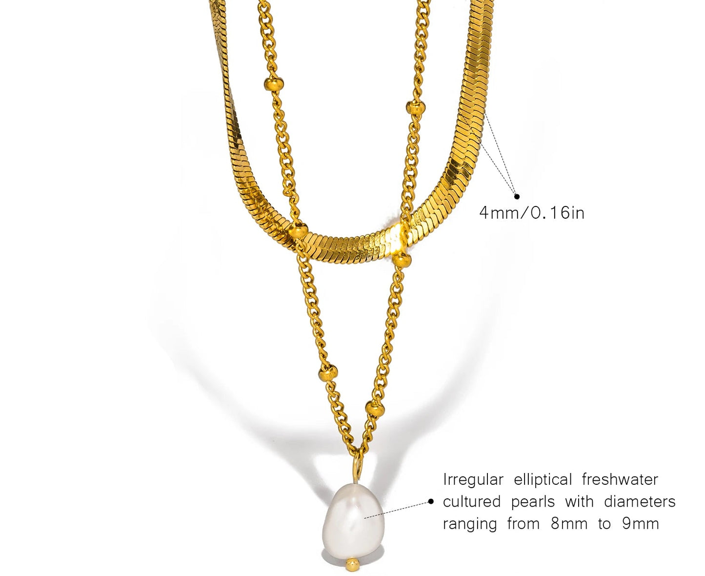 Collana “Doppio Incanto” – Perla & Catena Serpente