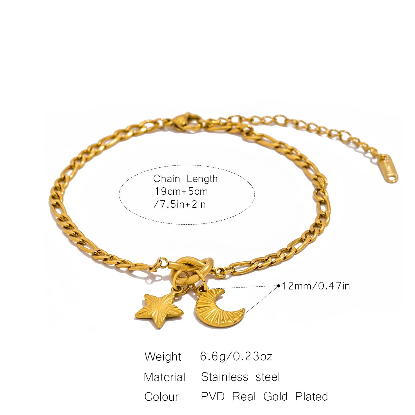 Bracciale o Collana Stella & Luna β Eleganza Celeste in Acciaio Inossidabile