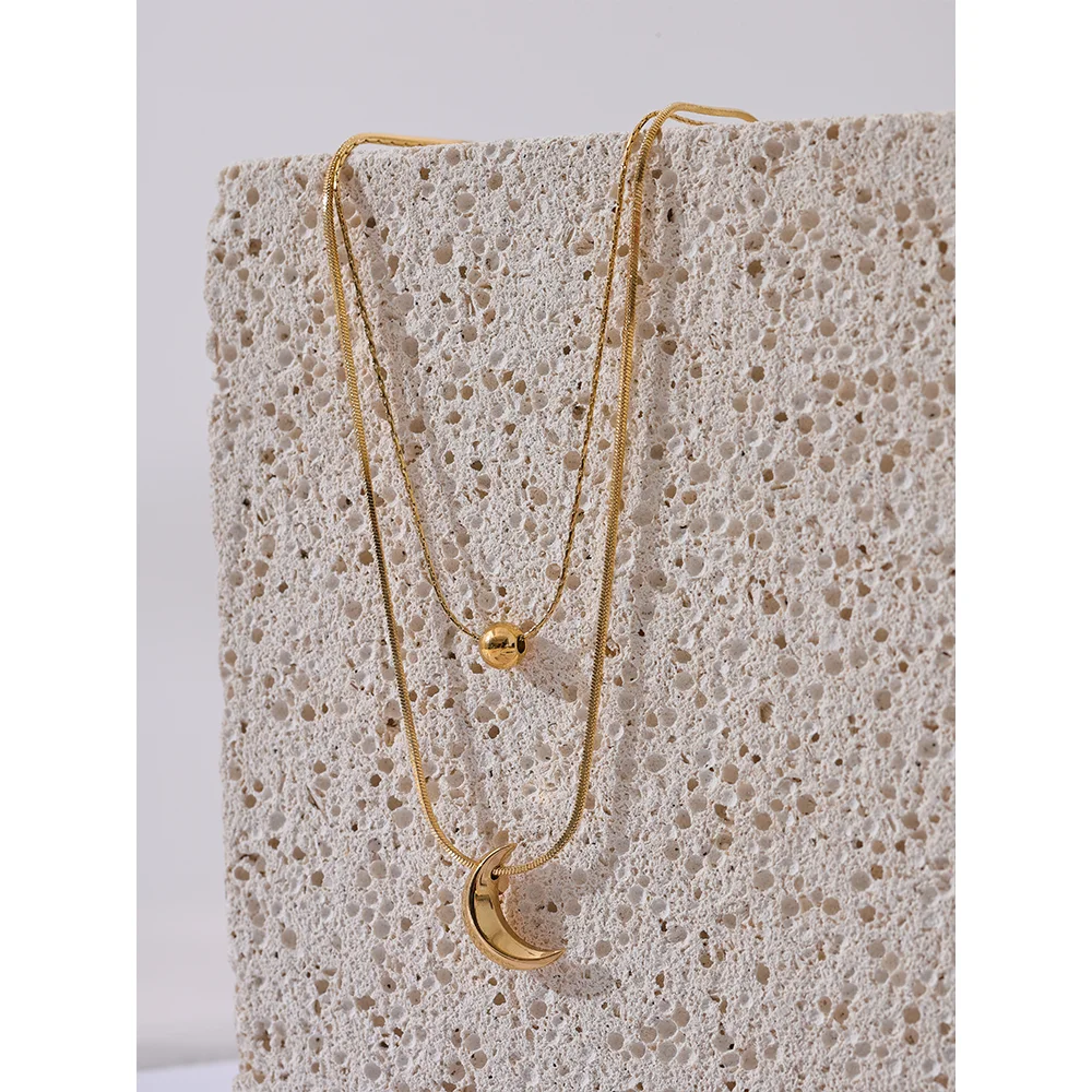 Collana Doppia Luna – Eleganza Stellare