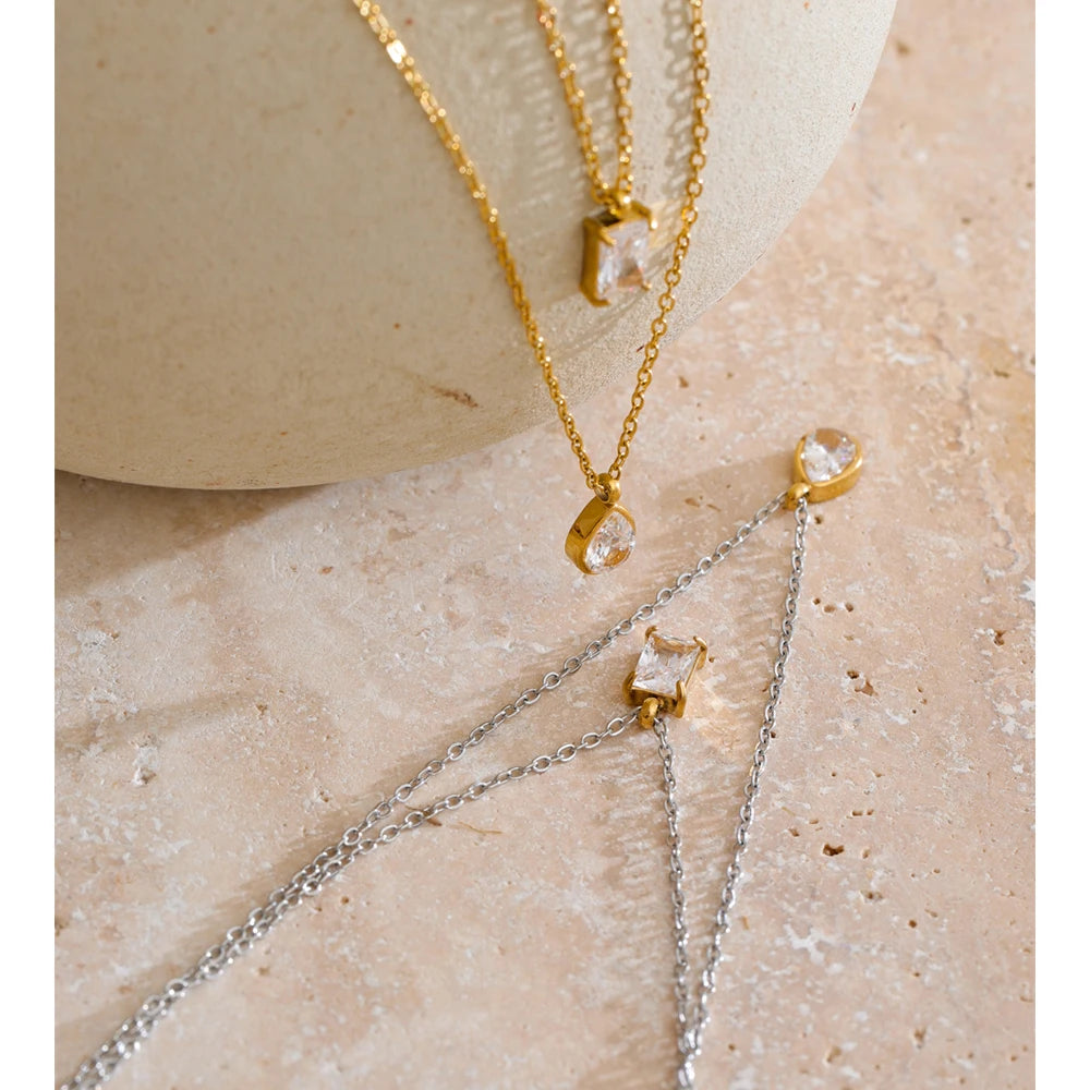 Collana Doppio Splendore – Goccia di Luce