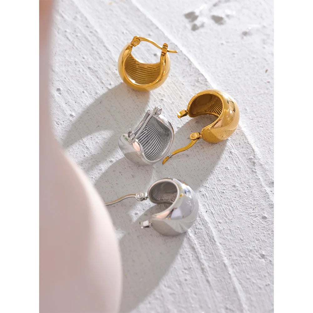 Orecchini Bold Geometrici – Acciaio Inossidabile Oro & Argento