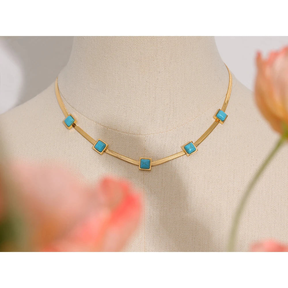 Collana Serpente Turchese – Eleganza Mediterranea