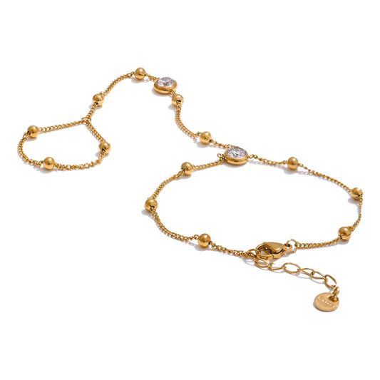 Bracciale & Anello “Riflessioni di Luna” – Acciaio Dorato o Argentato PVD