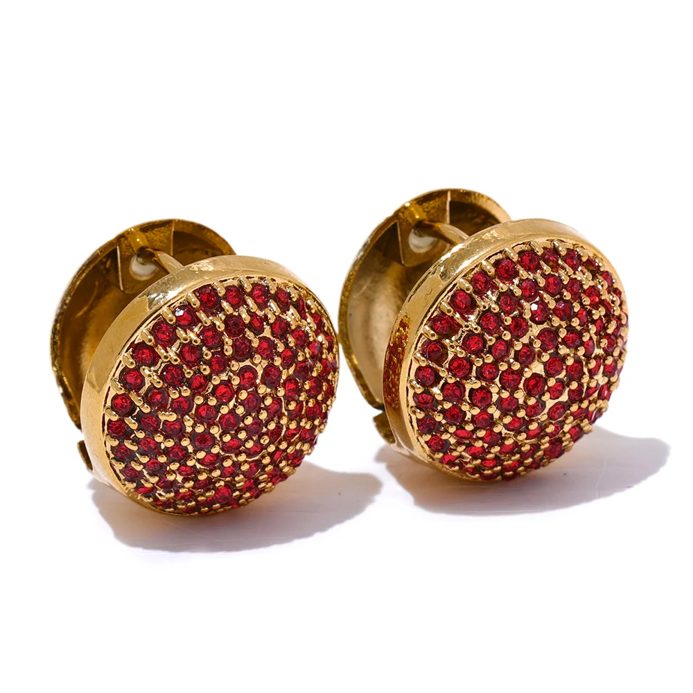 Orecchini a Cerchio con Zirconi Multicolor in Acciaio Inossidabile – 5 Varianti