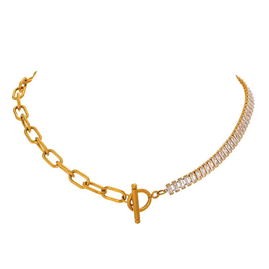 Collana Dual Shine – Catena e Zirconi Brillanti
