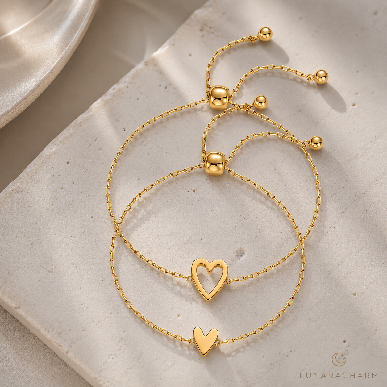 Set Bracciali Cuore Abbinati Regolabili