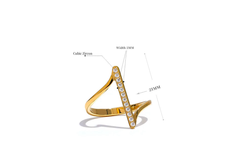 Anello Geometrico Intrecciato con Zirconi – Acciaio Inossidabile Oro o Platino