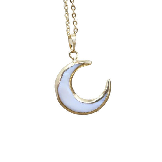 Collana Mezzaluna con Conchiglia Bianca Naturale