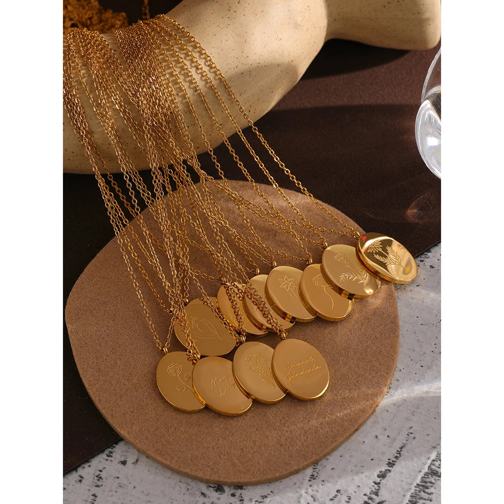 Collana Floreale con Fiore del Mese – Acciaio Inossidabile