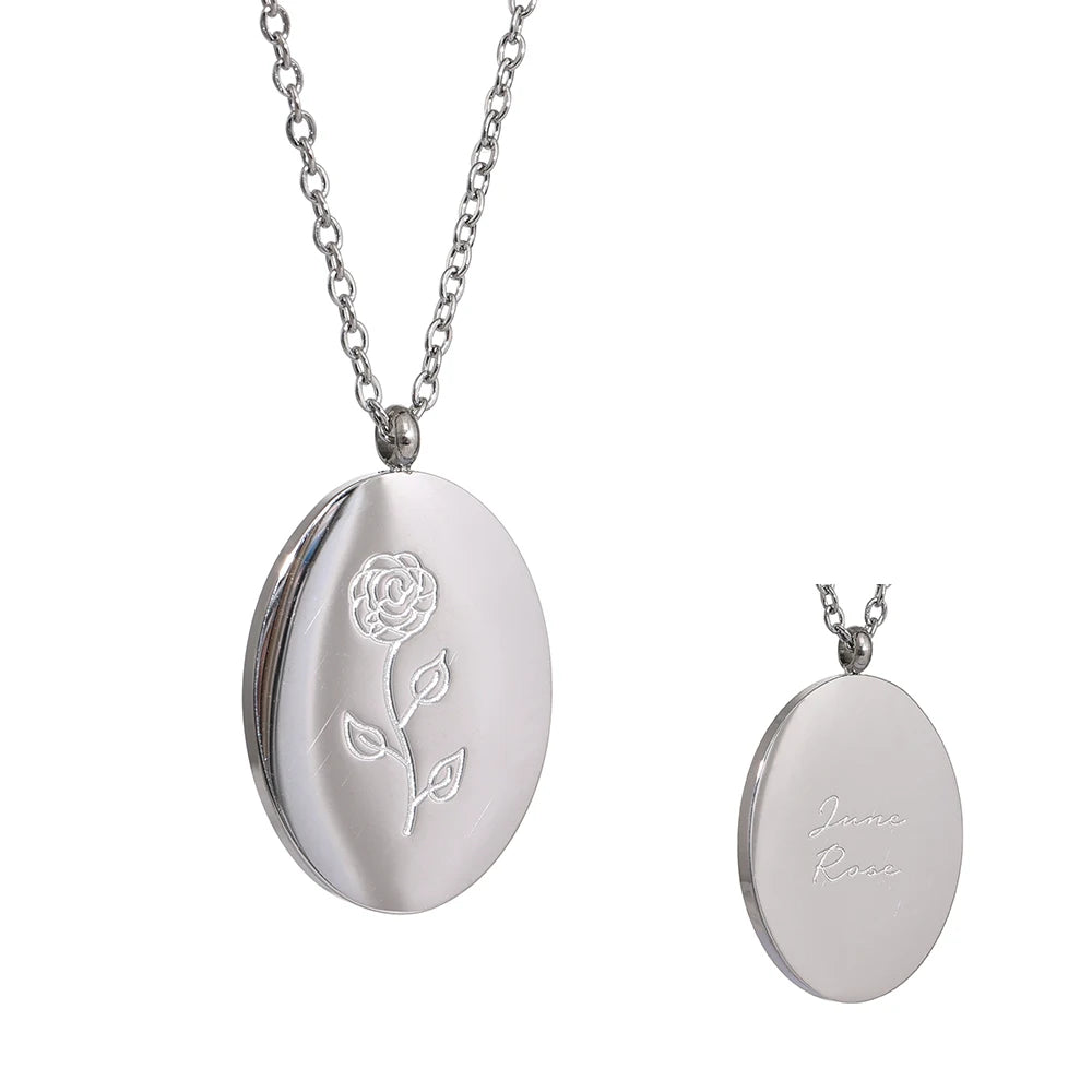 Collana Floreale con Fiore del Mese – Acciaio Inossidabile