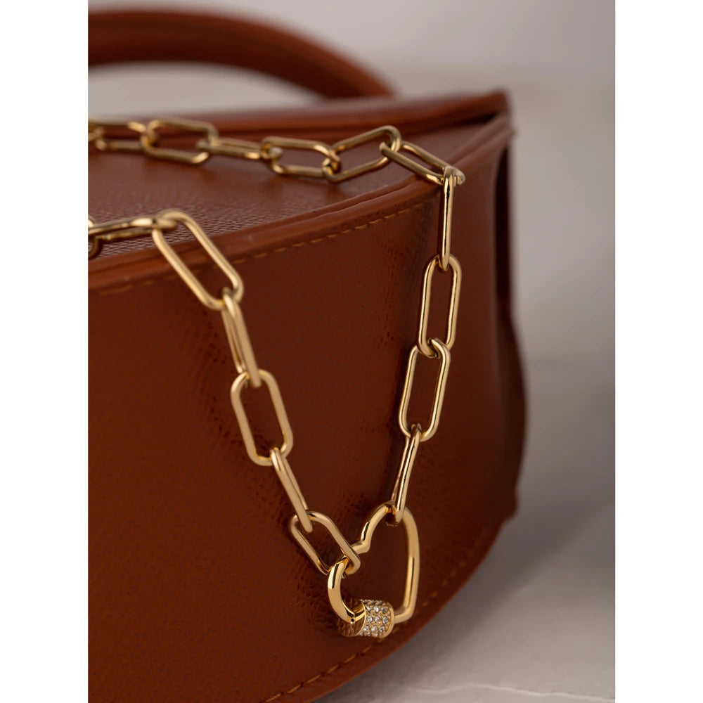 Collana a Catena con Cuore Romantico e Zirconi – Acciaio Inossidabile Oro 14K
