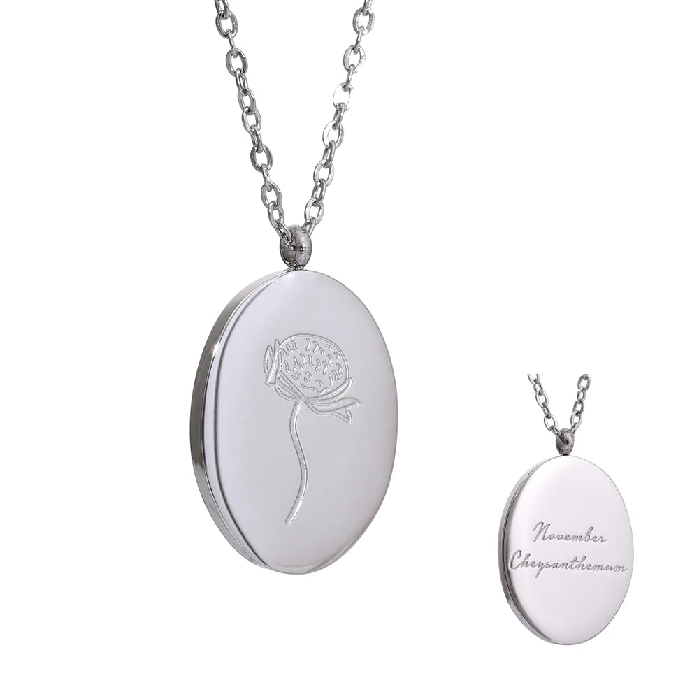 Collana Floreale con Fiore del Mese – Acciaio Inossidabile