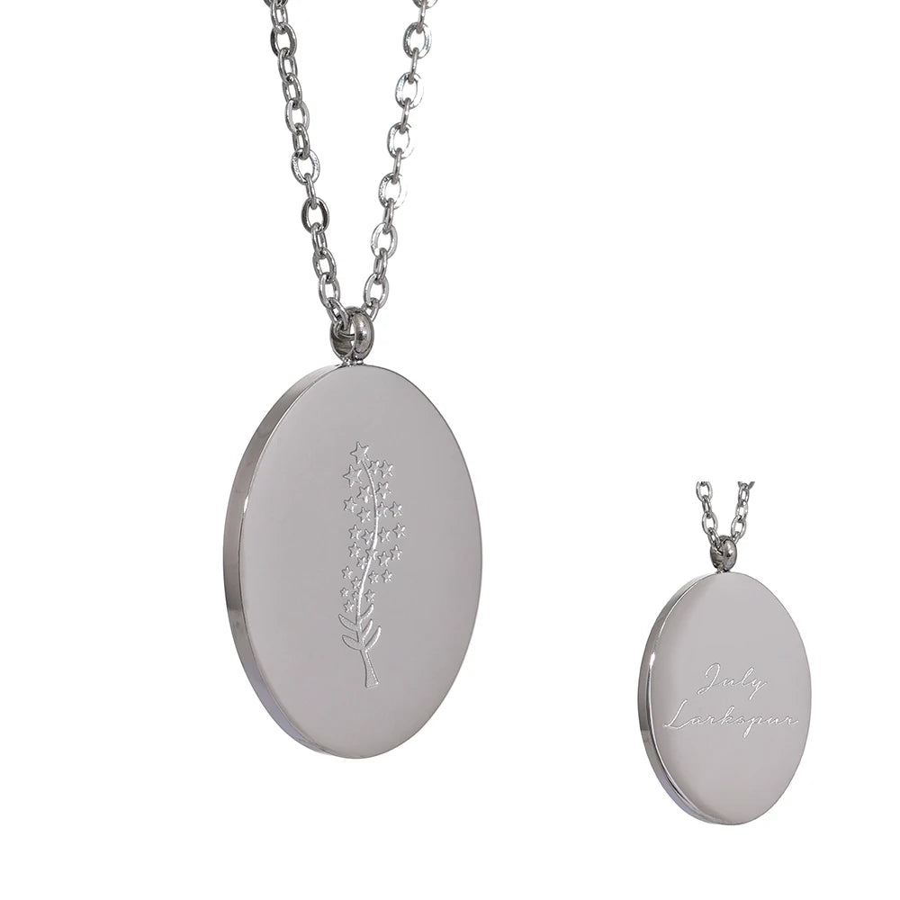 Collana Floreale con Fiore del Mese – Acciaio Inossidabile