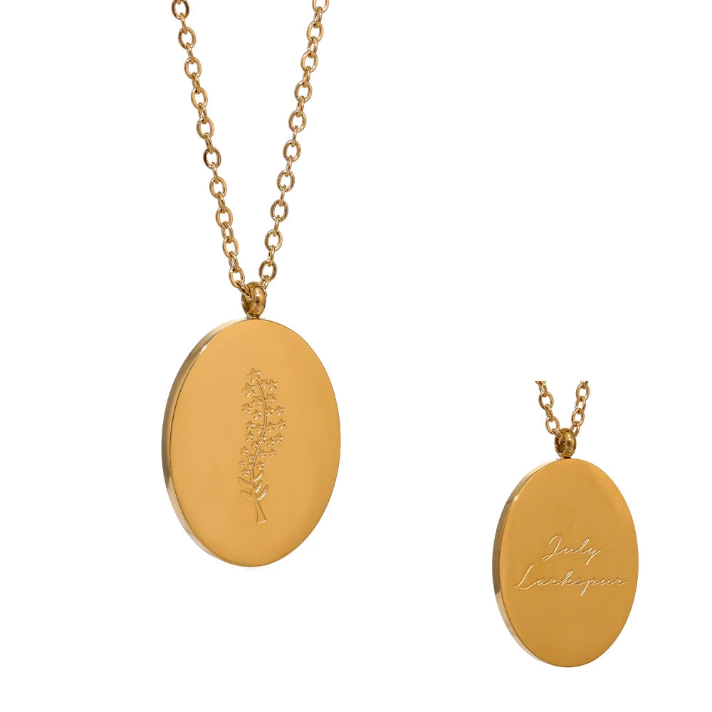 Collana Floreale con Fiore del Mese – Acciaio Inossidabile