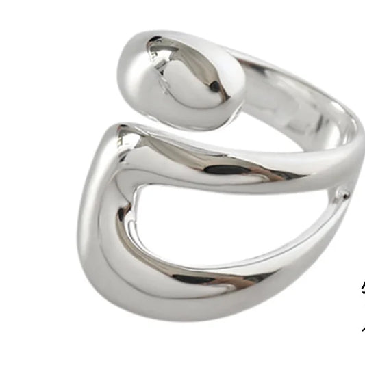 Intrecci d’Argento – Anello aperto a catena in argento 925