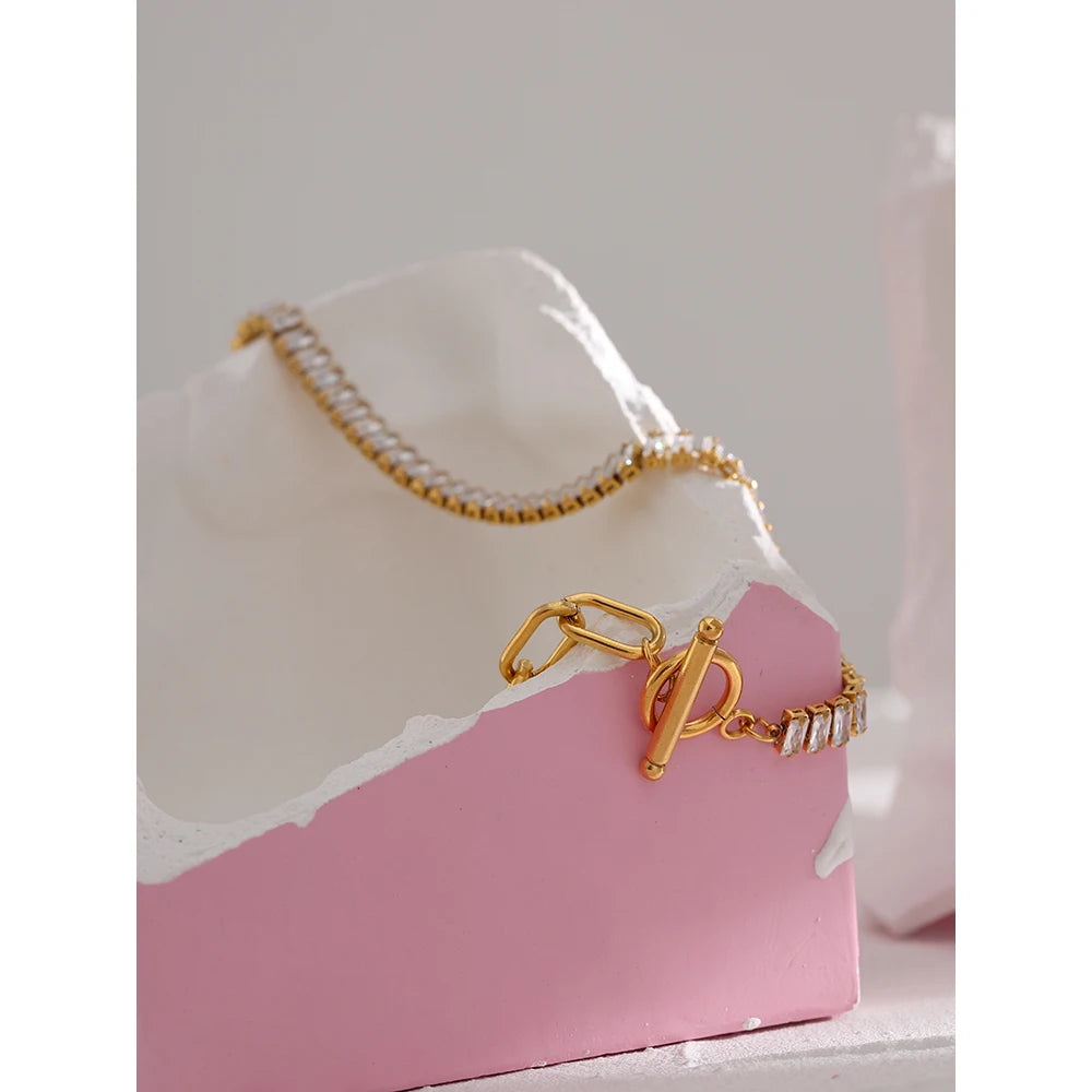 Collana Dual Shine – Catena e Zirconi Brillanti