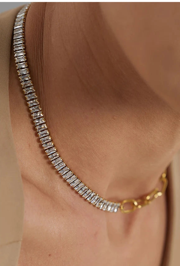 Collana Dual Shine – Catena e Zirconi Brillanti