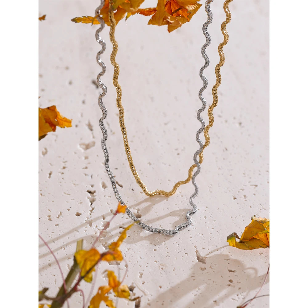 Collana e Bracciale Rope in Acciaio Inossidabile – Oro o Argento, Chic e Impermeabile
