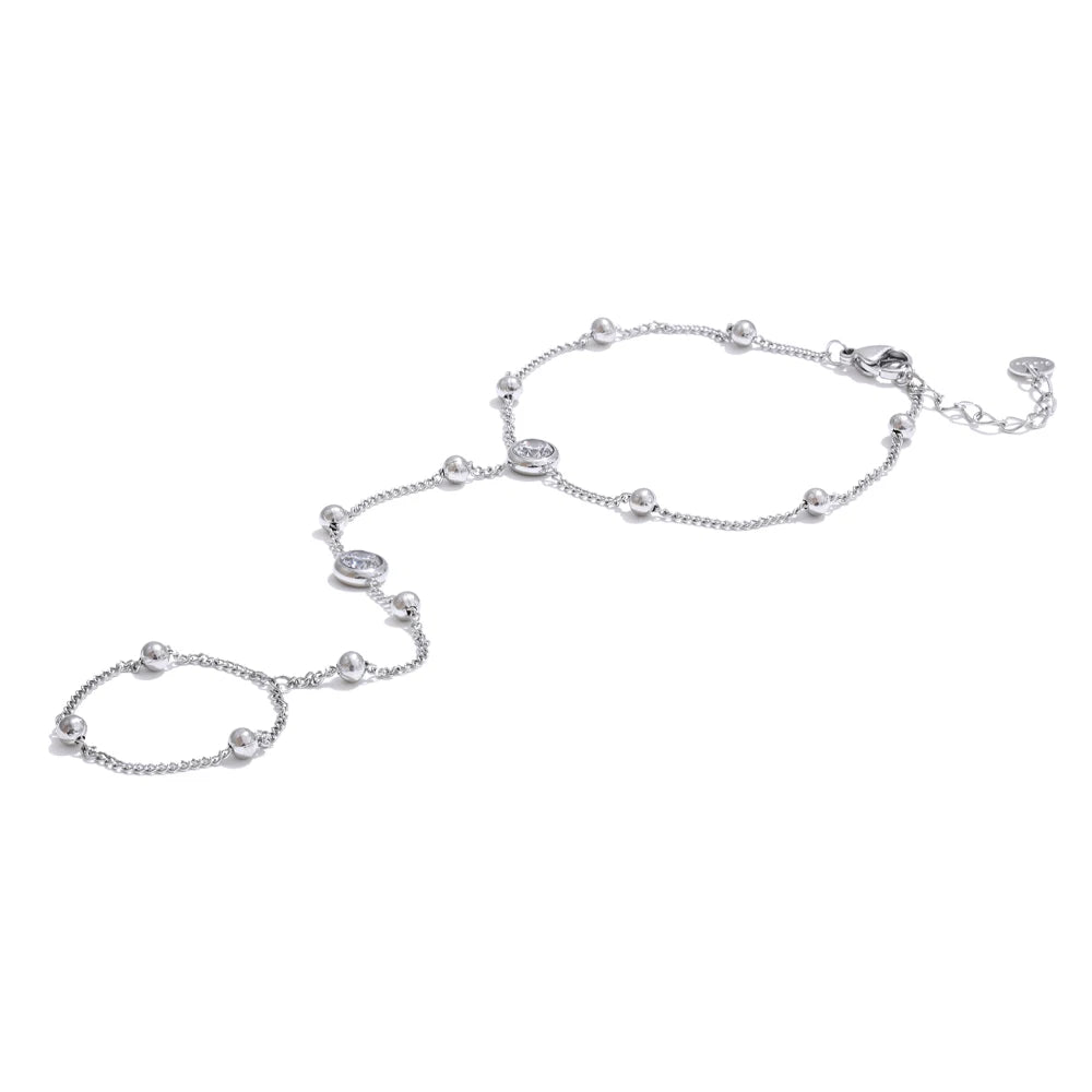 Bracciale & Anello “Riflessioni di Luna” – Acciaio Dorato o Argentato PVD