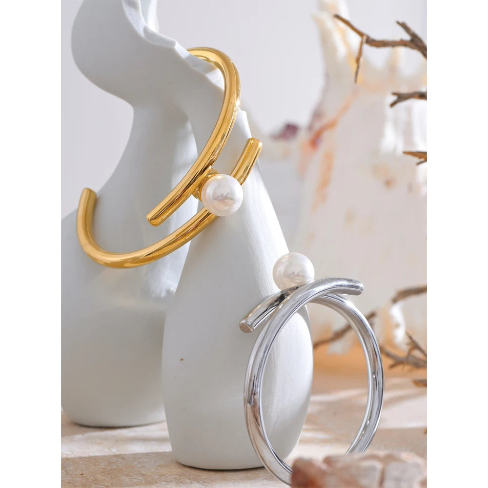 Bracciale Doppio Strato con Perla – Eleganza senza tempo