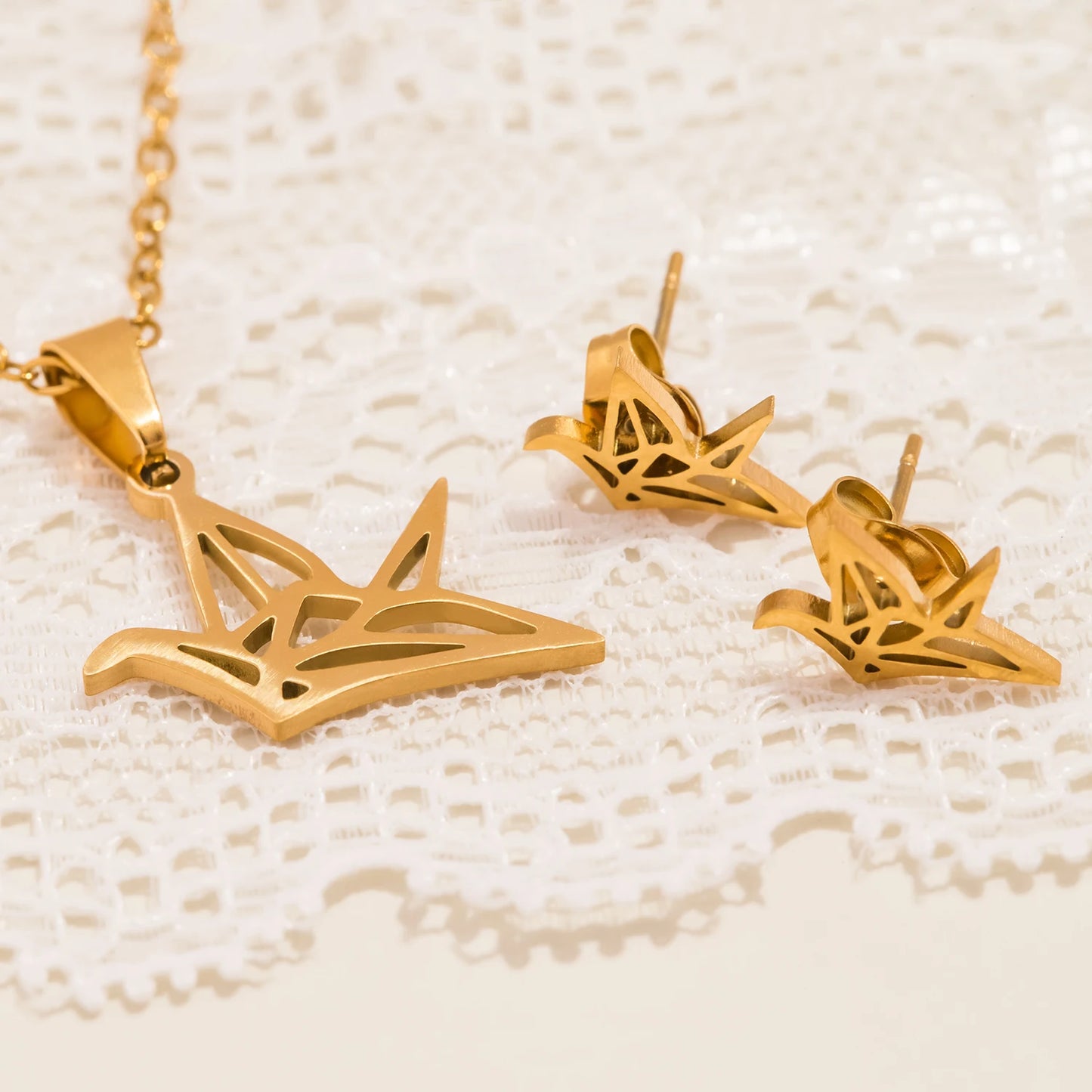 Set Collana e Orecchini Origami